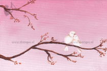 Brievenbuskunst schilderij Lovebirds
